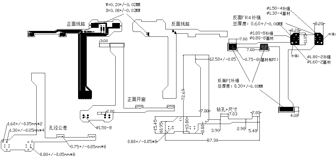 相機(jī)鏡頭對(duì)焦柔性線(xiàn)路板模塊分層圖